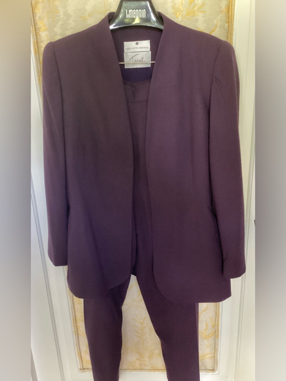 Travilla 3-Piece Eggplant Pantsuit - Picture 3 of 7